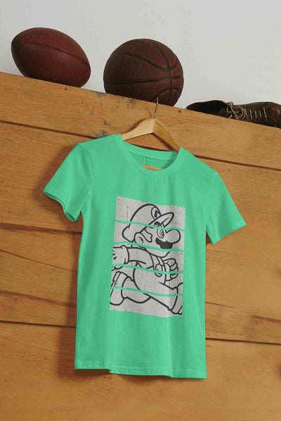 Super Mario Side Run Panels Women Half Sleeves T-shirt- FunkyTeesClub
