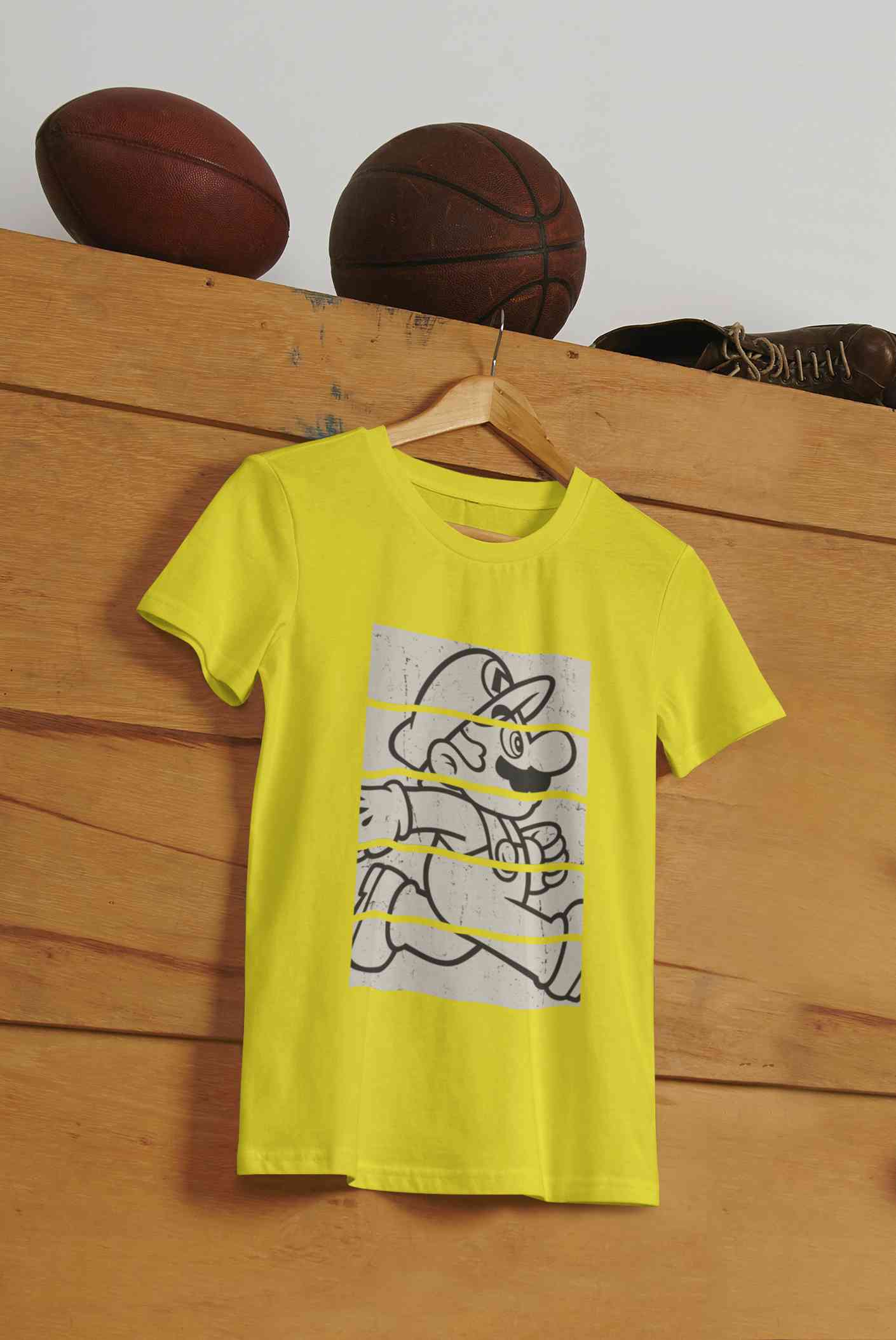 Super Mario Side Run Panels Mens Half Sleeves T-shirt- FunkyTeesClub