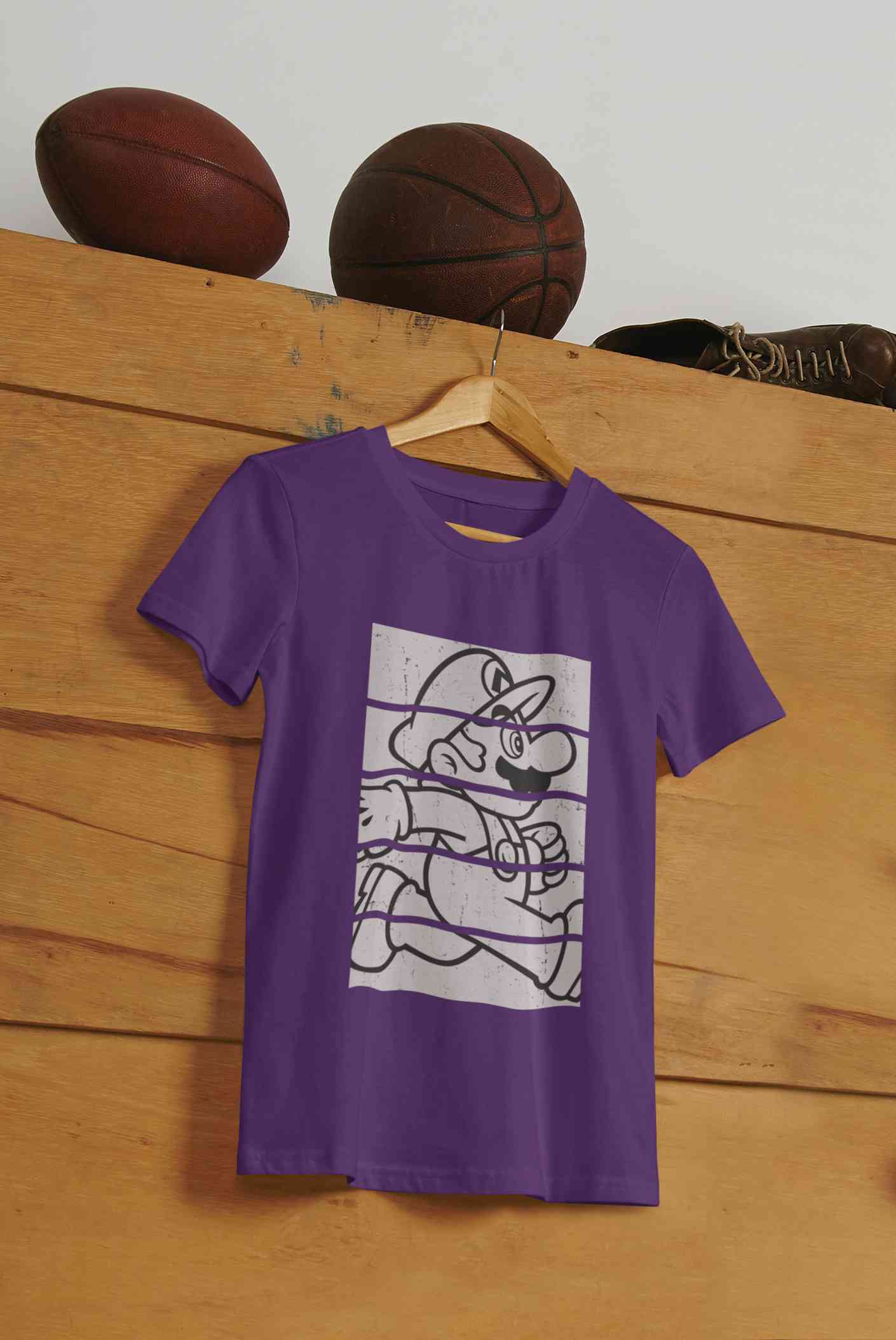 Super Mario Side Run Panels Mens Half Sleeves T-shirt- FunkyTeesClub