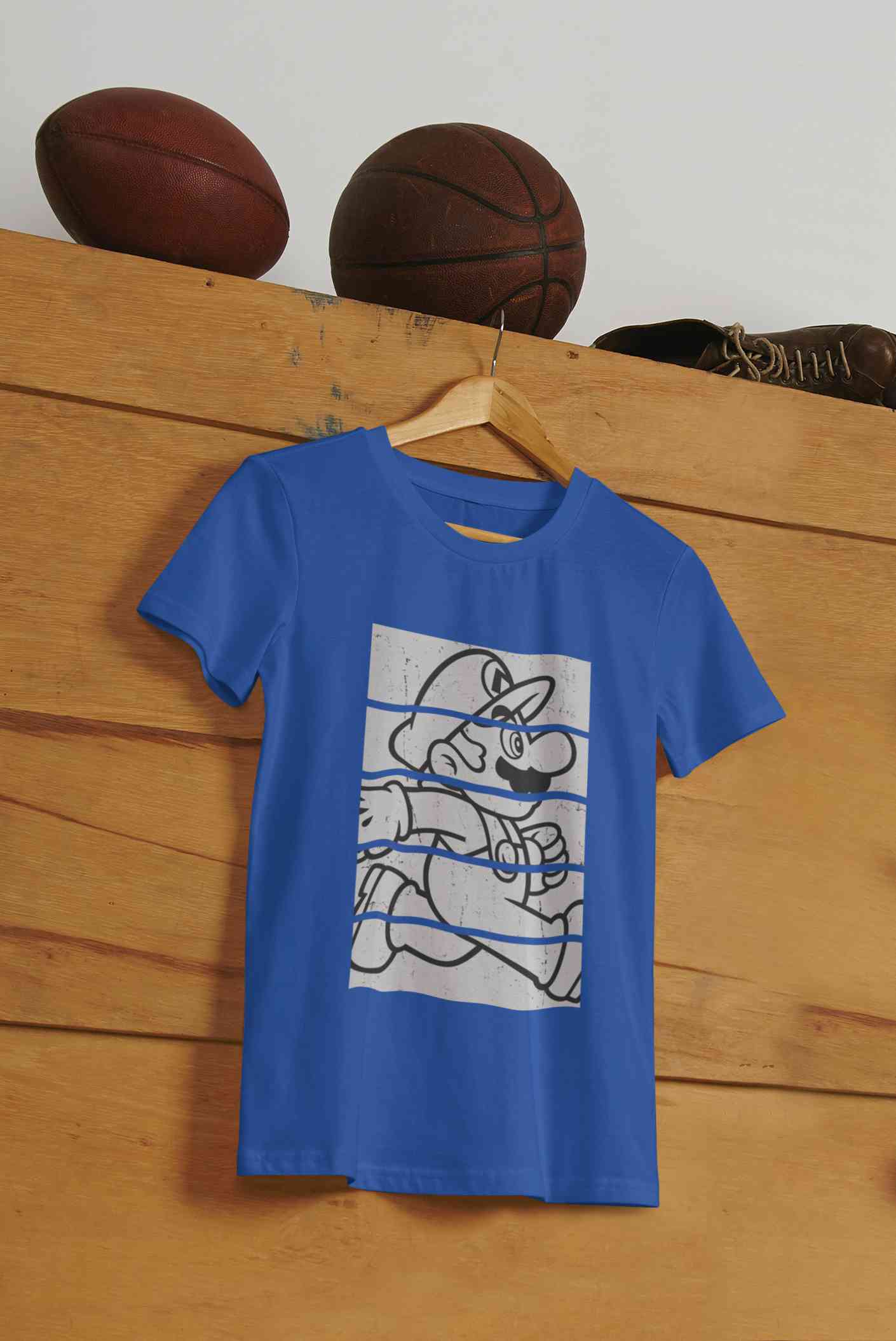 Super Mario Side Run Panels Mens Half Sleeves T-shirt- FunkyTeesClub