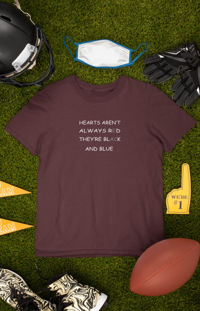 Hearts Arent Always Red They Are Black And Blue Mens Half Sleeves T-shirt- FunkyTeesClub