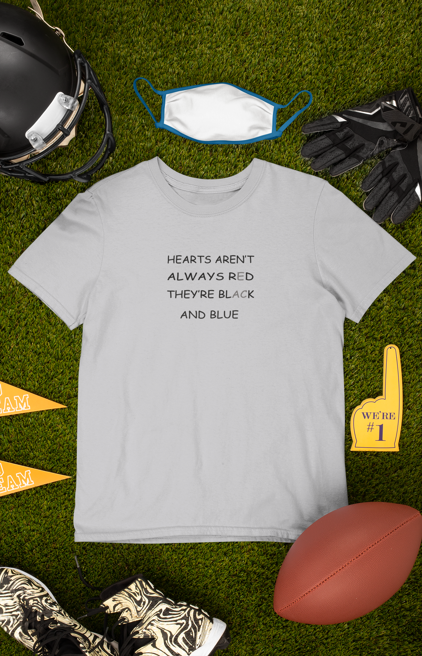 Hearts Arent Always Red They Are Black And Blue Mens Half Sleeves T-shirt- FunkyTeesClub