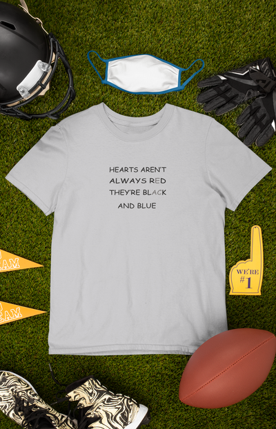 Hearts Arent Always Red They Are Black And Blue Mens Half Sleeves T-shirt- FunkyTeesClub