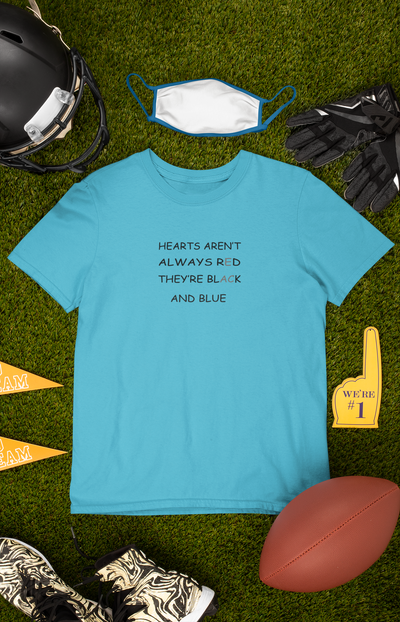 Hearts Arent Always Red They Are Black And Blue Women Half Sleeves T-shirt- FunkyTeesClub