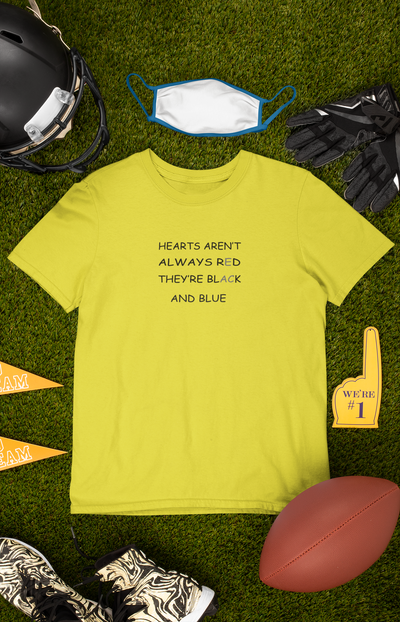 Hearts Arent Always Red They Are Black And Blue Women Half Sleeves T-shirt- FunkyTeesClub