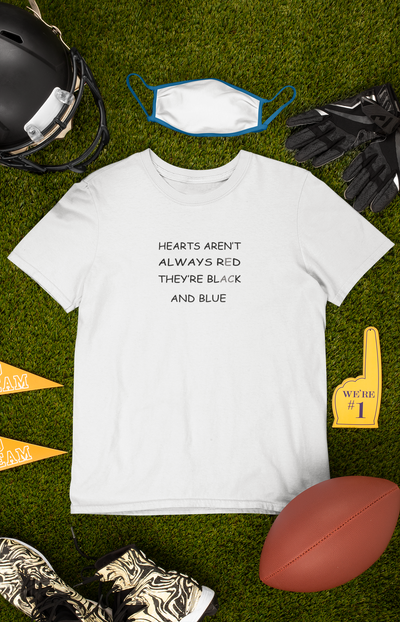 Hearts Arent Always Red They Are Black And Blue Women Half Sleeves T-shirt- FunkyTeesClub