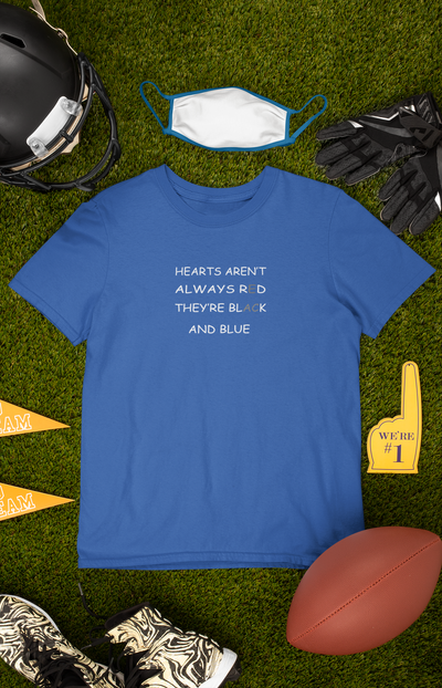 Hearts Arent Always Red They Are Black And Blue Mens Half Sleeves T-shirt- FunkyTeesClub