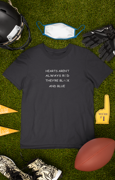 Hearts Arent Always Red They Are Black And Blue Mens Half Sleeves T-shirt- FunkyTeesClub