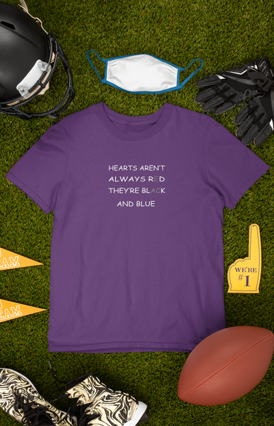 Hearts Arent Always Red They Are Black And Blue Women Half Sleeves T-shirt- FunkyTeesClub