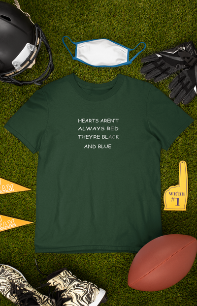 Hearts Arent Always Red They Are Black And Blue Women Half Sleeves T-shirt- FunkyTeesClub