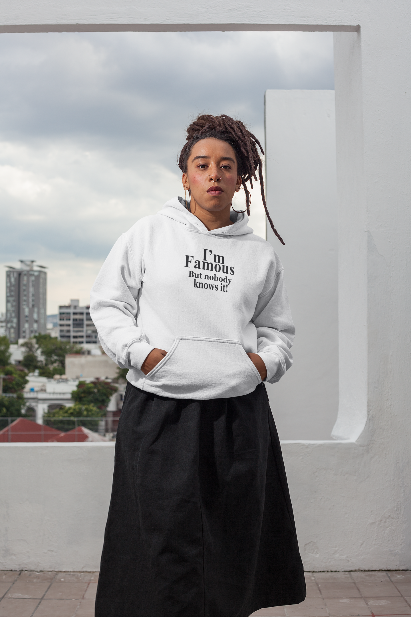 I Am Famous But Nobody Knows It Quotes Hoodies for Women-FunkyTeesClub