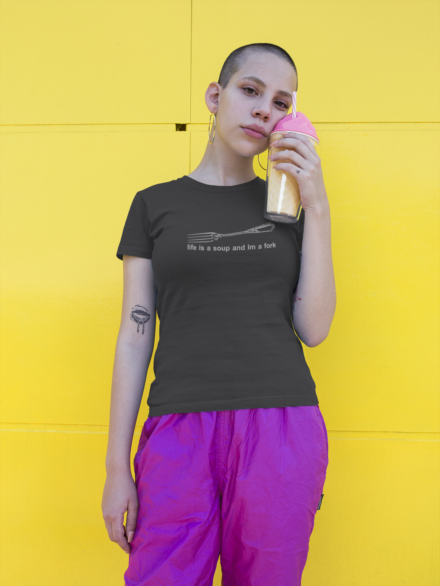 Life Is A Soup And Im Fork Women Half Sleeves T-shirt- FunkyTeesClub
