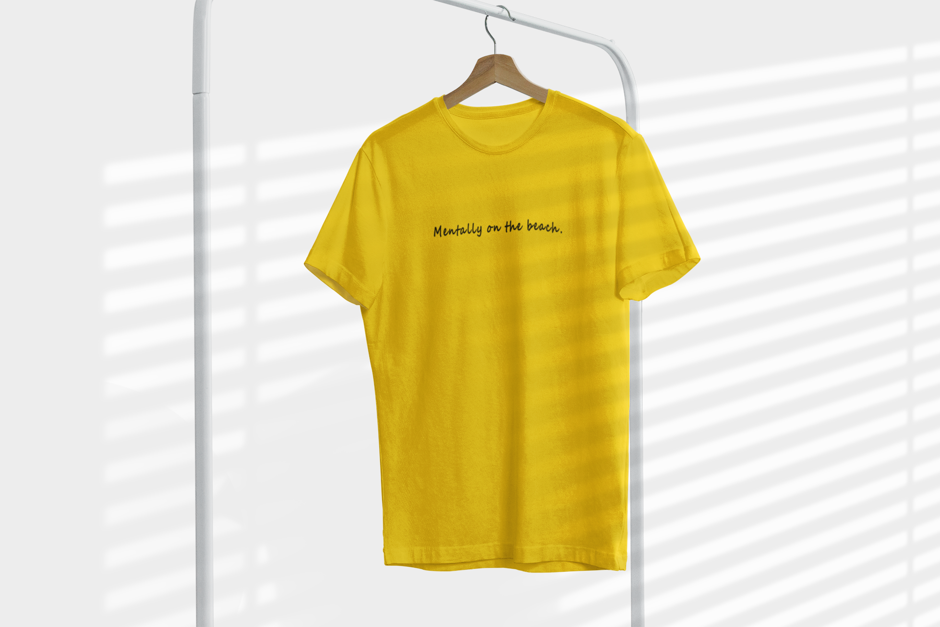 Mentally on the Beach Minimal Mens Half Sleeves T-shirt- FunkyTeesClub