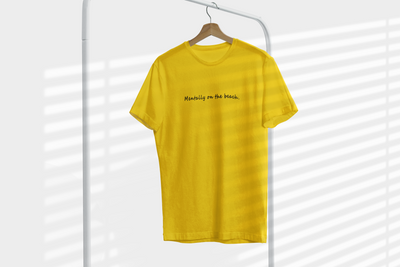 Mentally on the Beach Minimal Mens Half Sleeves T-shirt- FunkyTeesClub