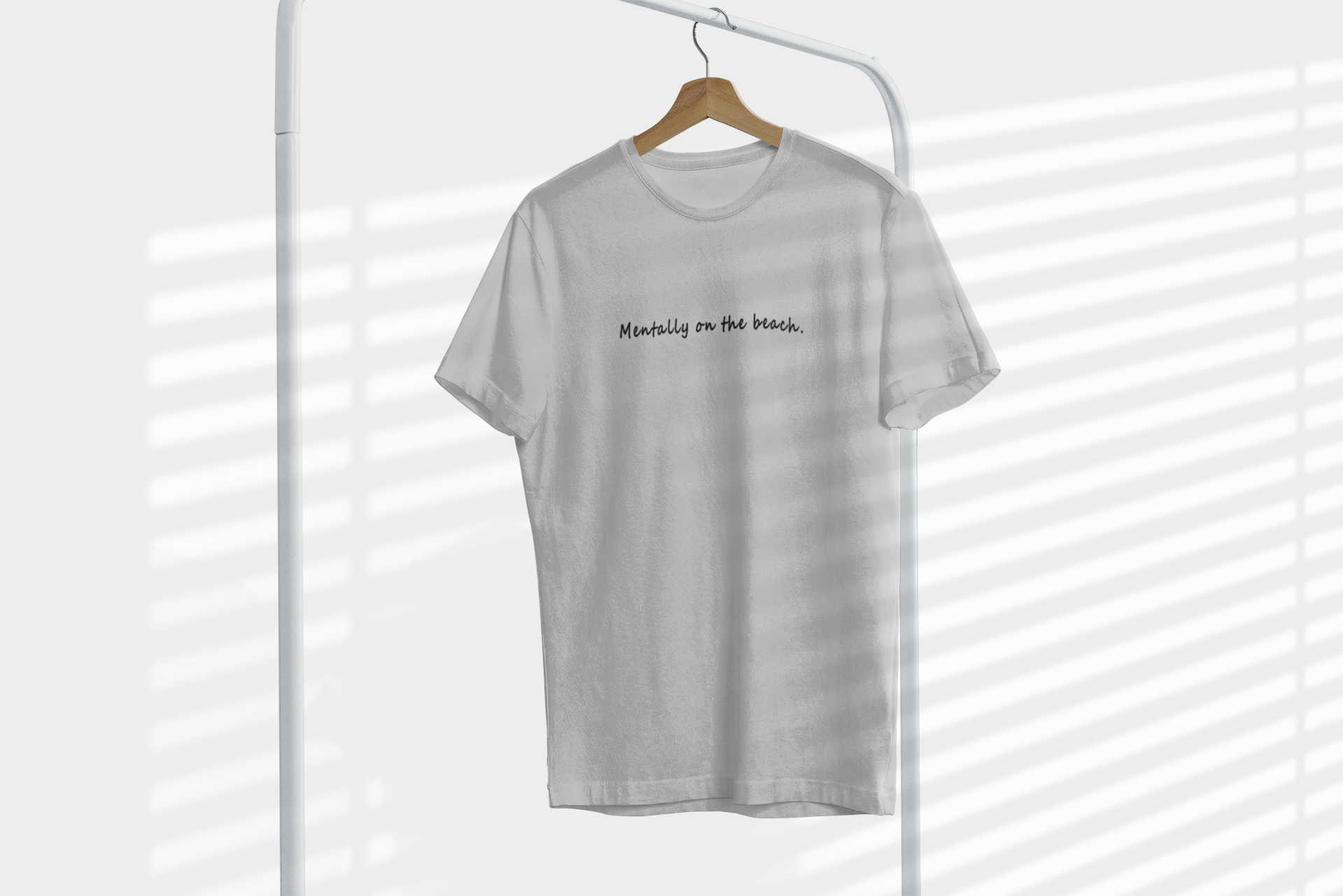 Mentally on the Beach Minimal Mens Half Sleeves T-shirt- FunkyTeesClub