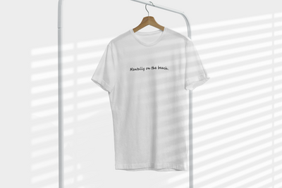 Mentally on the Beach Minimal Mens Half Sleeves T-shirt- FunkyTeesClub