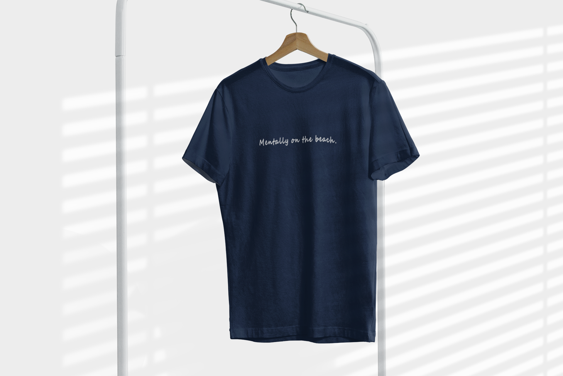 Mentally on the Beach Minimal Mens Half Sleeves T-shirt- FunkyTeesClub