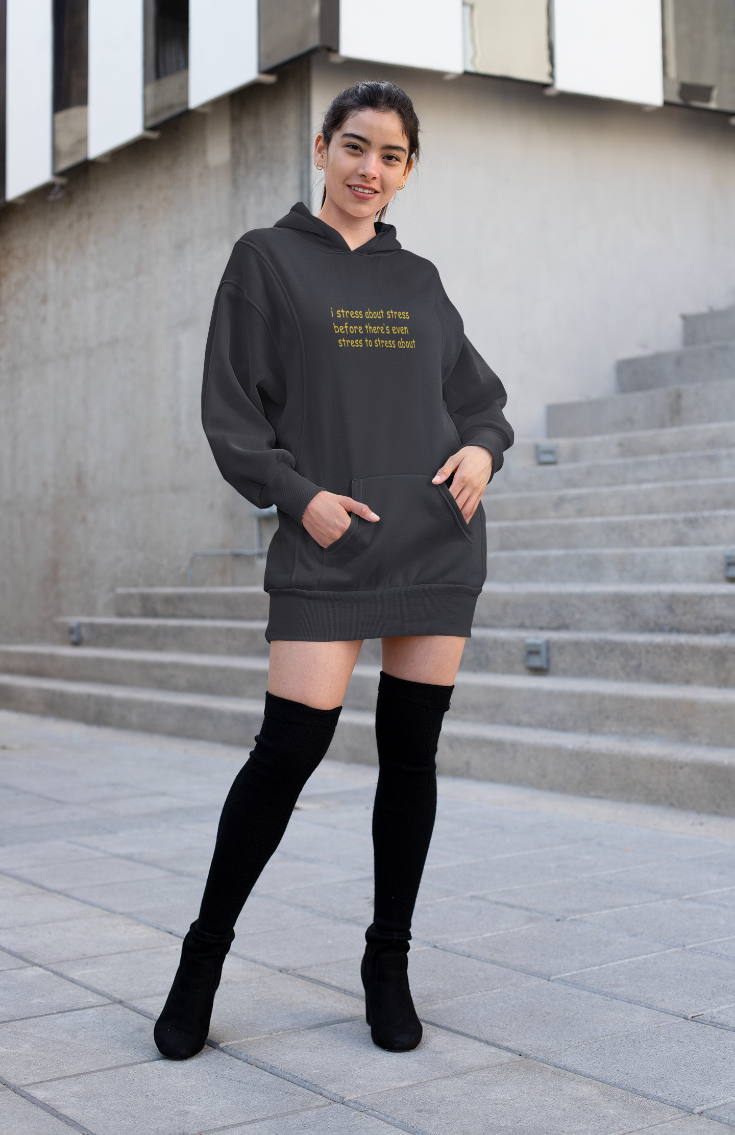 I Stress Hoodies for Women-FunkyTeesClub