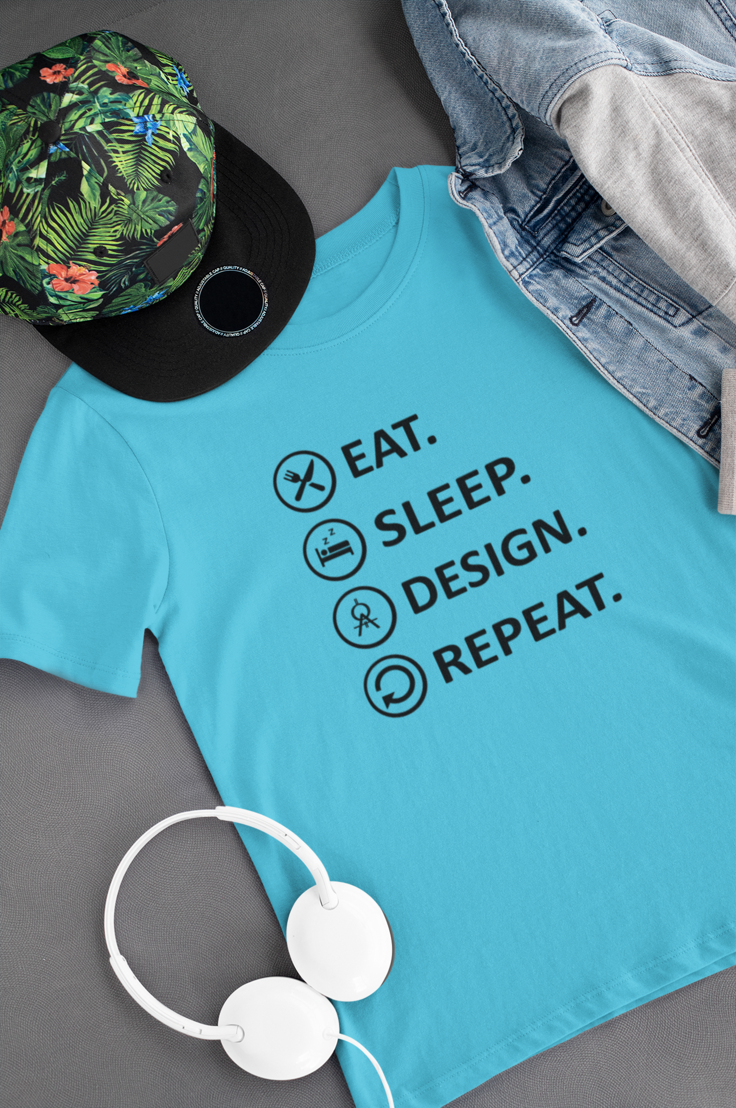 Eat Sleep Design Funny Architect Profession Mens Half Sleeves T-shirt- FunkyTeesClub