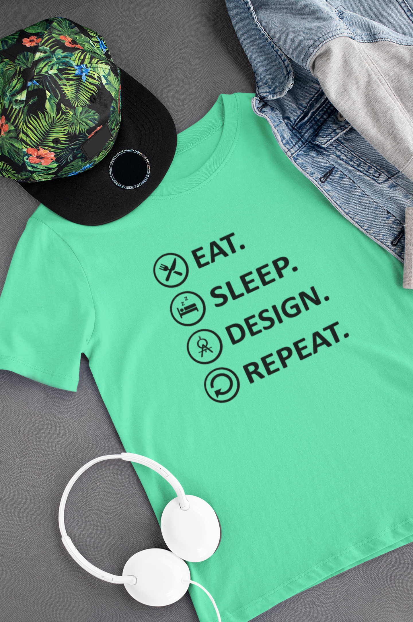Eat Sleep Design Funny Architect Profession Mens Half Sleeves T-shirt- FunkyTeesClub