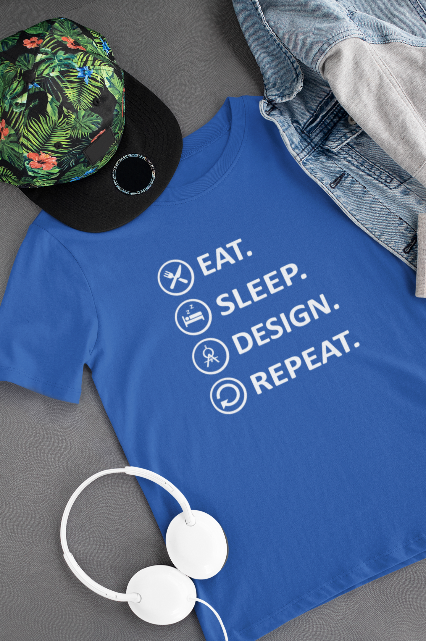 Eat Sleep Design Funny Architect Profession Mens Half Sleeves T-shirt- FunkyTeesClub