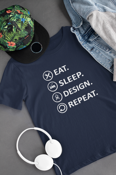 Eat Sleep Design Funny Architect Profession Women Half Sleeves T-shirt- FunkyTeesClub