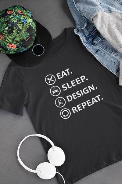Eat Sleep Design Funny Architect Profession Women Half Sleeves T-shirt- FunkyTeesClub