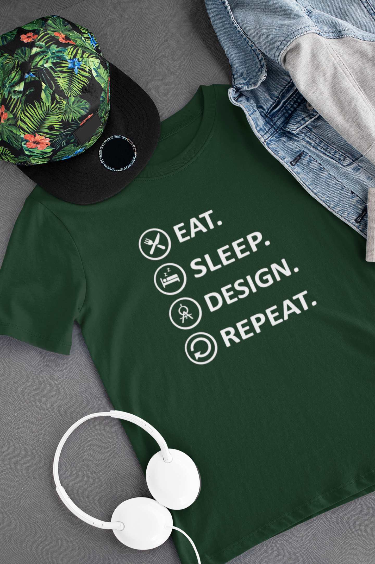 Eat Sleep Design Funny Architect Profession Mens Half Sleeves T-shirt- FunkyTeesClub