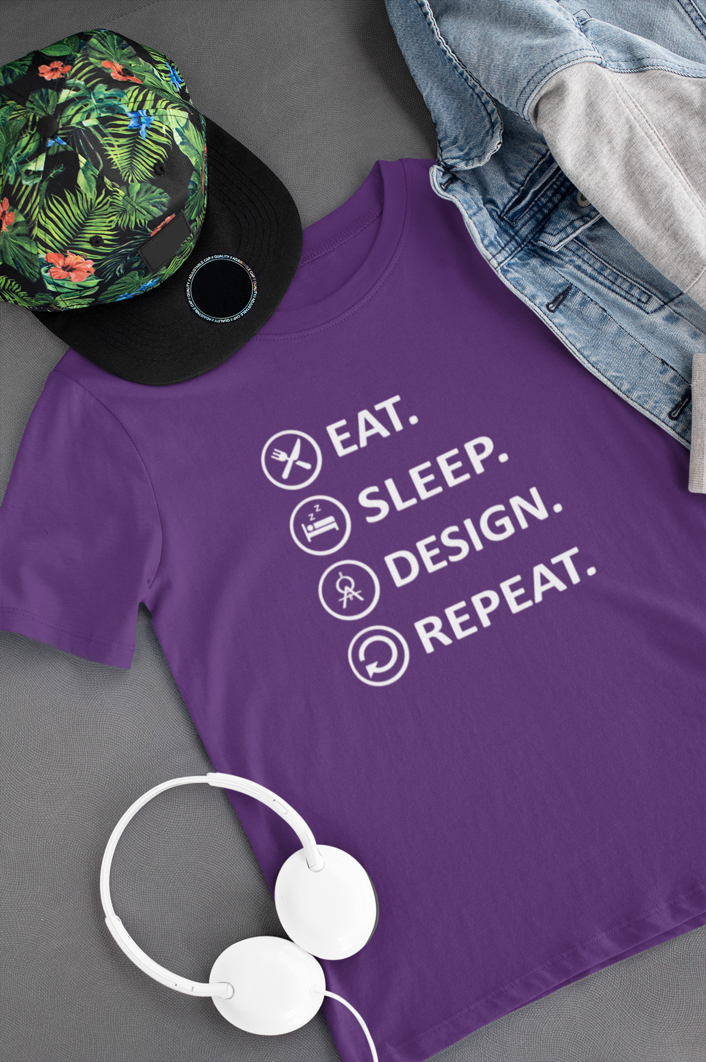 Eat Sleep Design Funny Architect Profession Mens Half Sleeves T-shirt- FunkyTeesClub