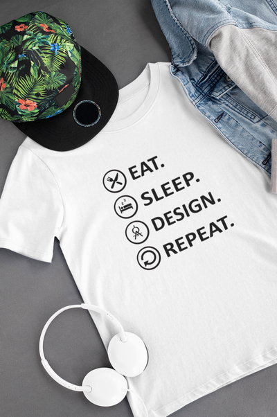 Eat Sleep Design Funny Architect Profession Women Half Sleeves T-shirt- FunkyTeesClub