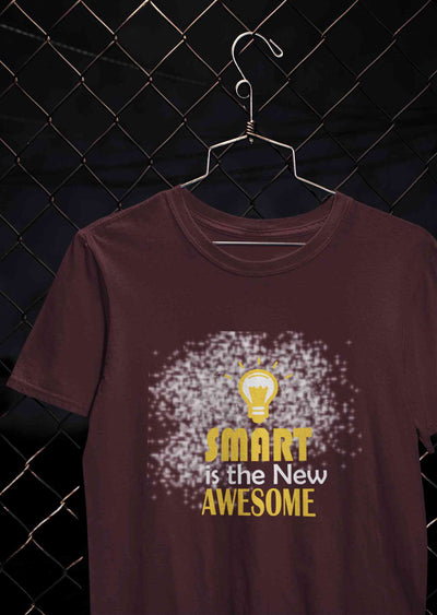 Smart Is Awesome Women Half Sleeves T-shirt- FunkyTeesClub