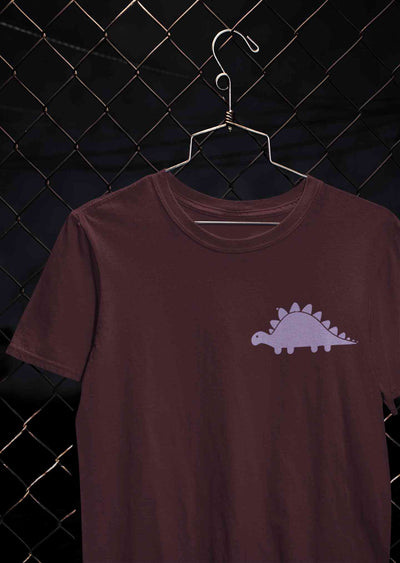 Stegosaurus Pocket Women Half Sleeves T-shirt- FunkyTeesClub