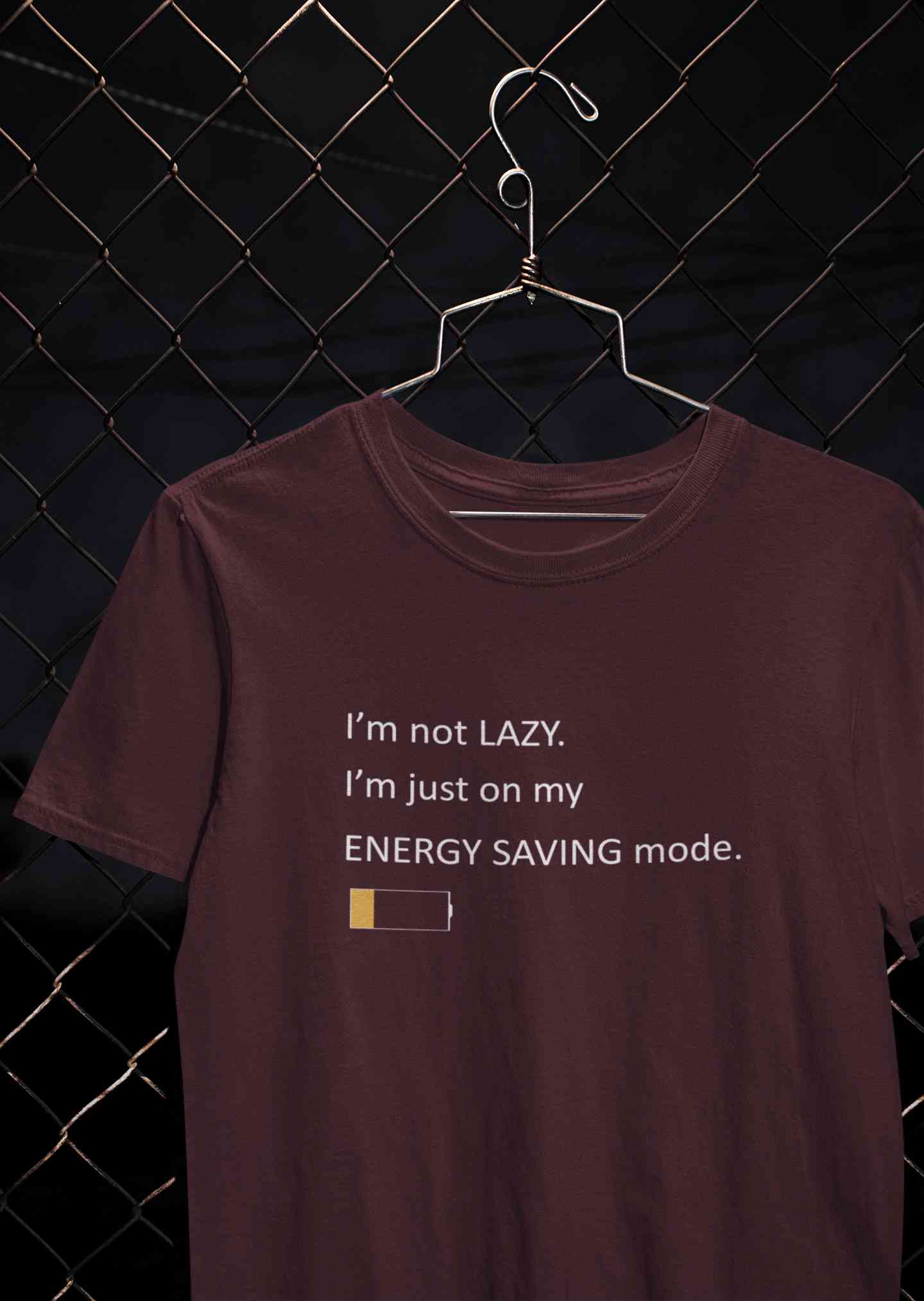 I Am Not Lazy I Am Just On Energy Saving Mode Minimals Mens Half Sleeves T-shirt- FunkyTeesClub