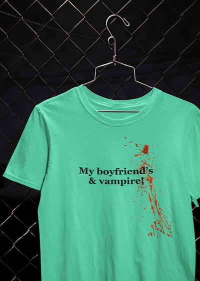 My Boyfriends And Vampire Women Half Sleeves T-shirt- FunkyTeesClub