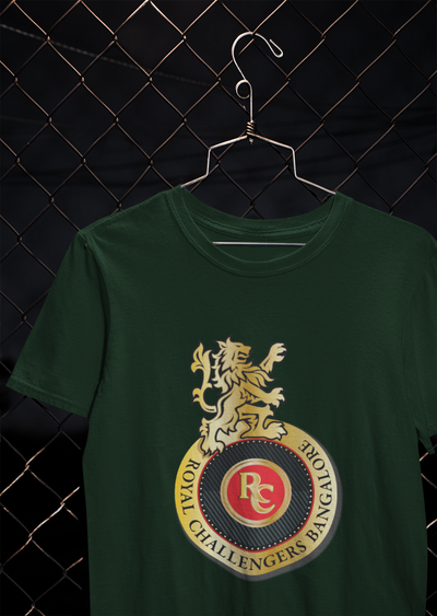 Rcb Logo Mens Half Sleeves T-shirt- FunkyTeesClub