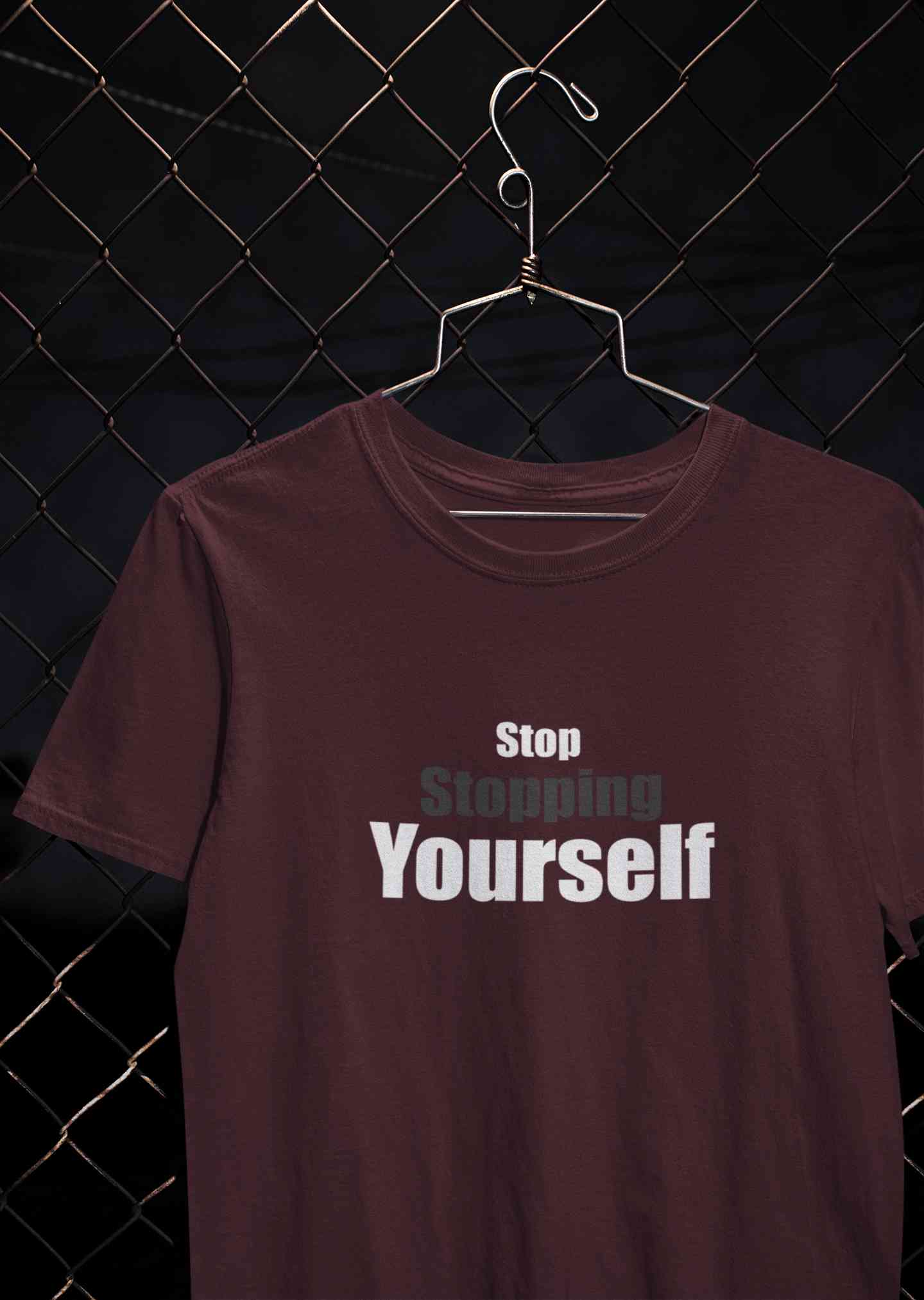 Stop Stopping Yourself Minimals Mens Half Sleeves T-shirt- FunkyTeesClub