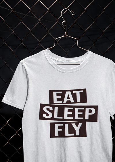 Eat Sleep Fly Pilot Mens Half Sleeves T-shirt- FunkyTeesClub