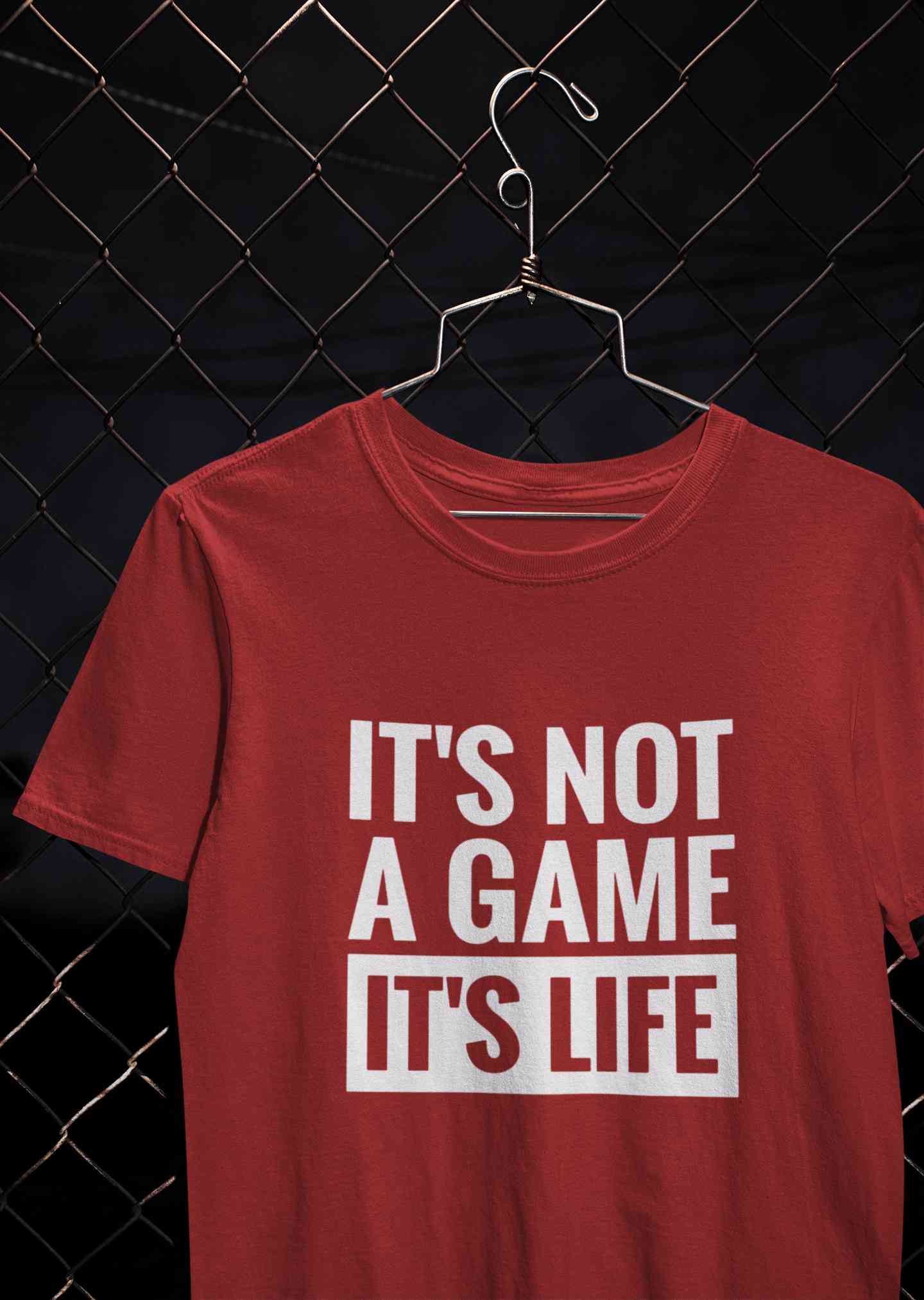 Its Not A Game Its Life Typography Mens Half Sleeves T-shirt- FunkyTeesClub