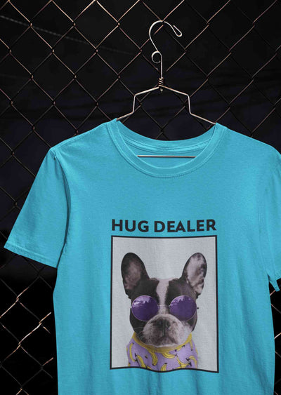 Cute Pug Hug Dealer Women Half Sleeves T-shirt- FunkyTeesClub