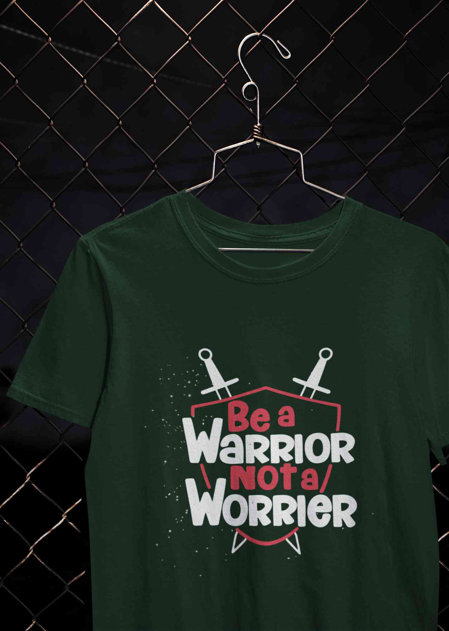 Be A Warrior Not A Worrier Typography Women Half Sleeves T-shirt- FunkyTeesClub