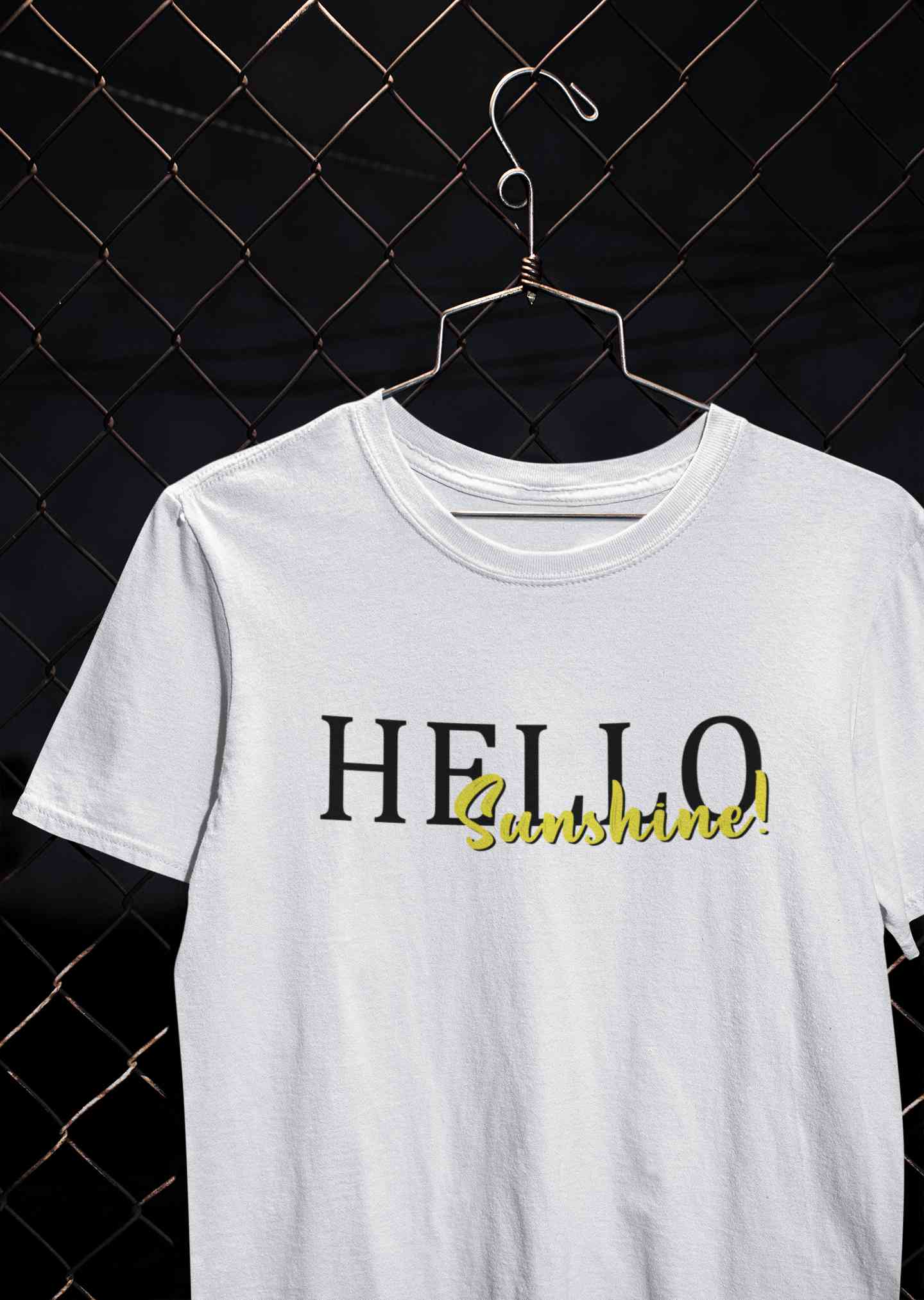 Hello Sunshine Typography Mens Half Sleeves T-shirt- FunkyTeesClub