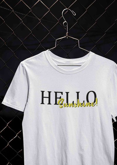Hello Sunshine Typography Mens Half Sleeves T-shirt- FunkyTeesClub