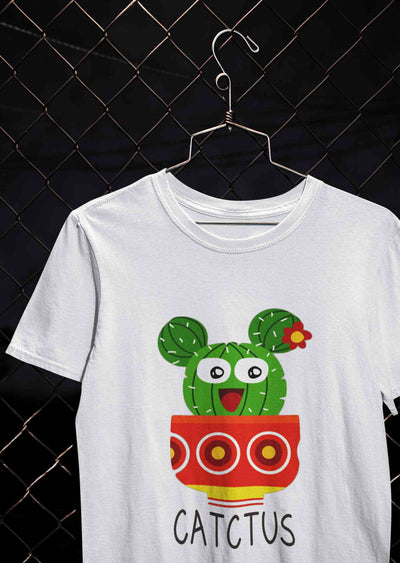 Catctus Women Half Sleeves T-shirt- FunkyTeesClub