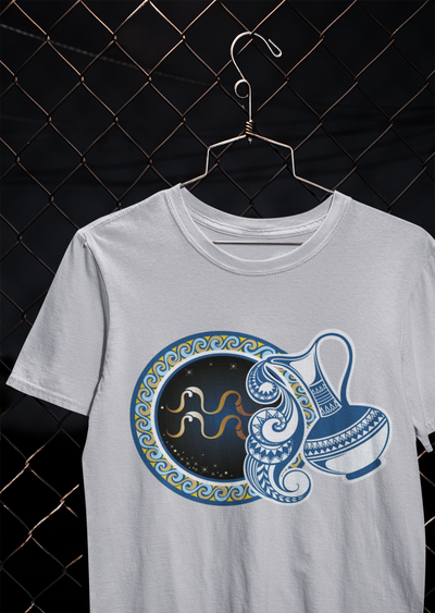 Aquarius Zodiac Sign Women Half Sleeves T-shirt- FunkyTeesClub
