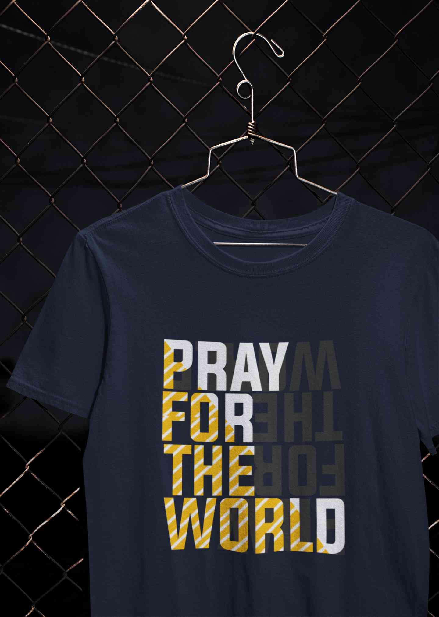 Pray For The World Mens Half Sleeves T-shirt- FunkyTeesClub
