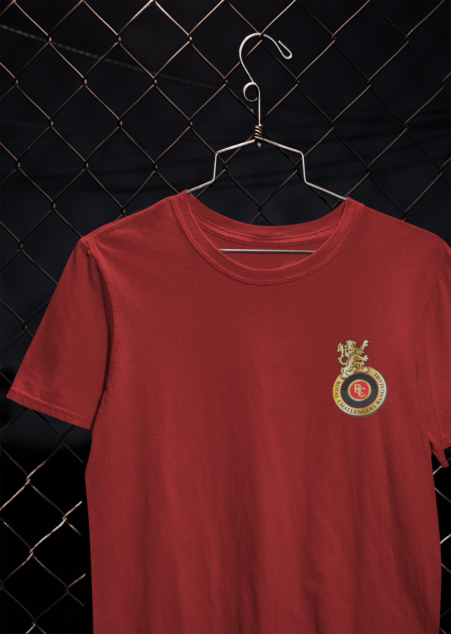 Rcb Logo Side Pocket Mens Half Sleeves T-shirt- FunkyTeesClub