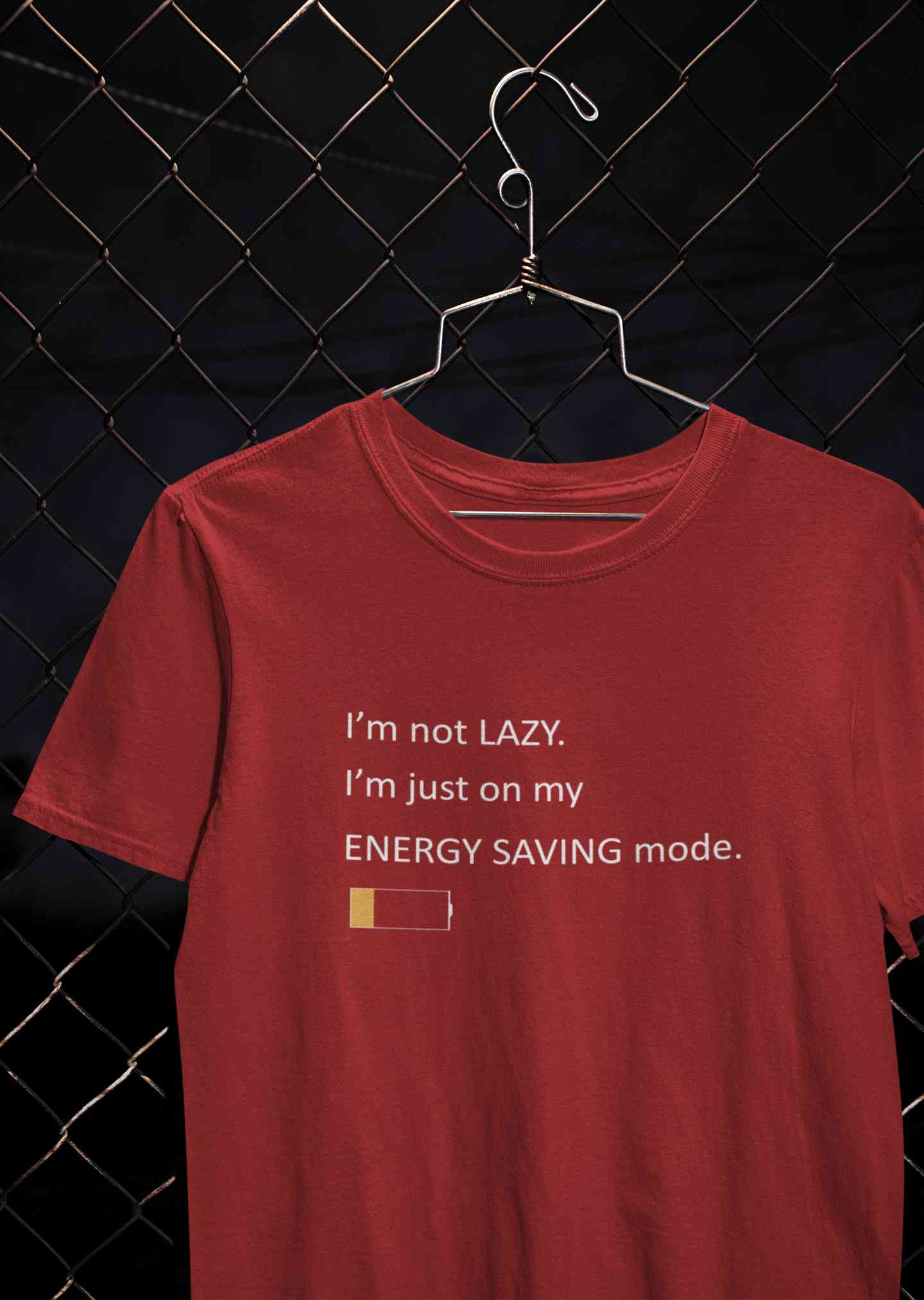 I Am Not Lazy I Am Just On Energy Saving Mode Minimals Mens Half Sleeves T-shirt- FunkyTeesClub