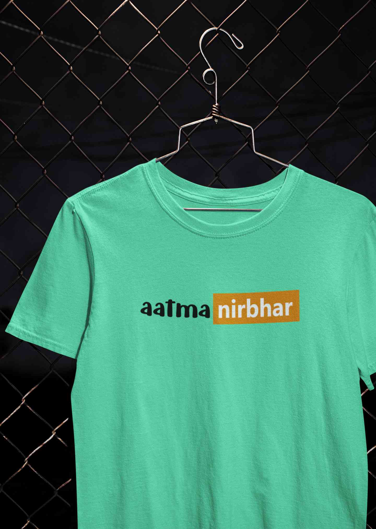 Aatmanirbhar Mens Half Sleeves T-shirt- FunkyTeesClub