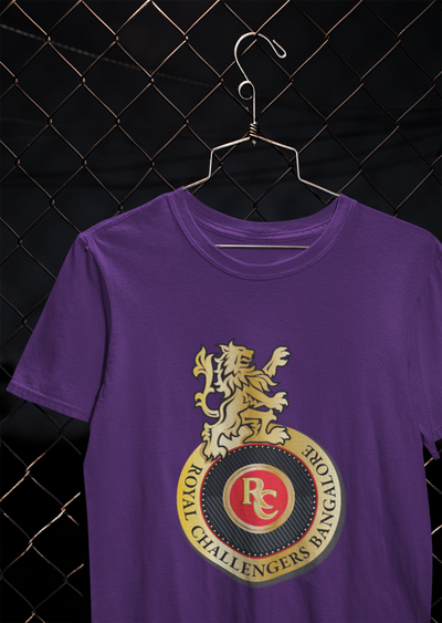 Rcb Logo Mens Half Sleeves T-shirt- FunkyTeesClub
