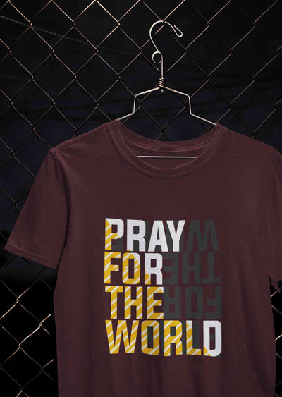 Pray For The World Women Half Sleeves T-shirt- FunkyTeesClub